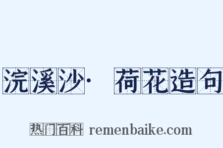 浣溪沙·荷花造句是什么意思的图片